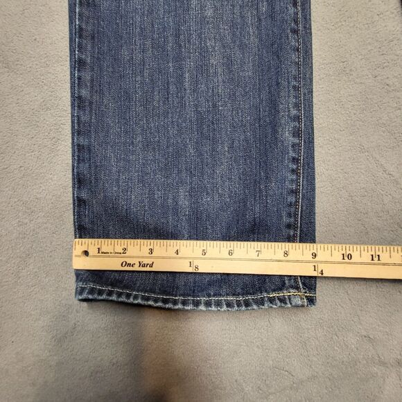 Old Navy Jeans Mens 34x30 Blue Straight Leg Distressed Denim - Picture 6 of 10